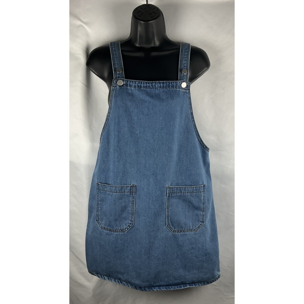 Hayden LA Women's Blue Small Denim Pinafore Dress Two Button Adjustable Strap